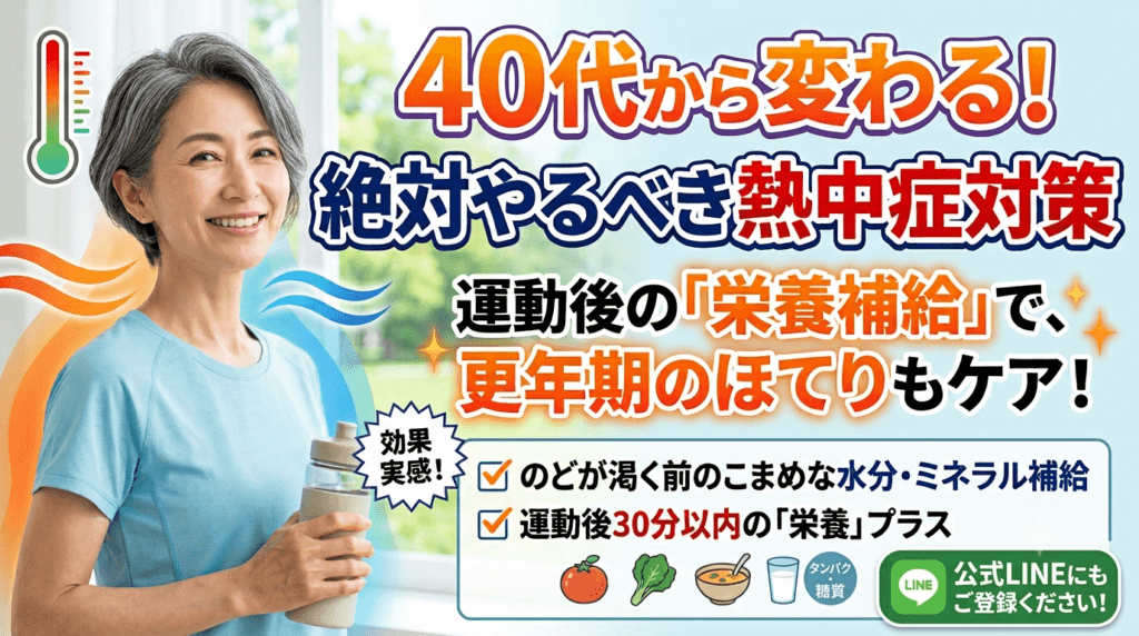 40代からの熱中症対策 戸田公園パーソナルジム 戸田公園パーソナルトレーニング 戸田市パーソナルトレーニング 戸田市パーソナルジム