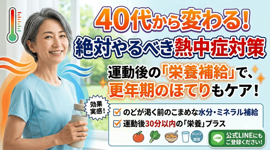 40代からの熱中症対策 戸田公園パーソナルジム 戸田公園パーソナルトレーニング 戸田市パーソナルトレーニング 戸田市パーソナルジム