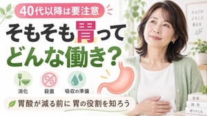 40代以降は要注意。そもそも胃ってどんな働き？胃酸が減る前に胃の役割を知ろう